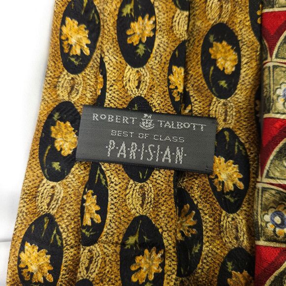 2 Robert Talbott Best of Class Floral Flower Geometric Silk Ties Made In USA - Picture 3 of 10